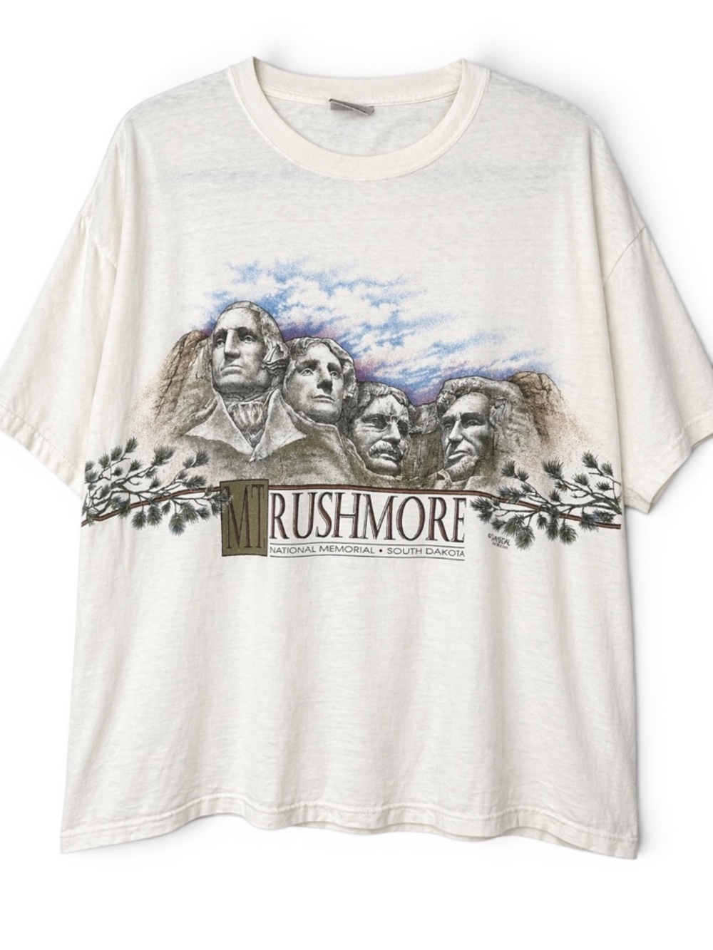 Vintage 90s Mount Rushmore Oneita Power-T Single Stitch Tee USA Made XL